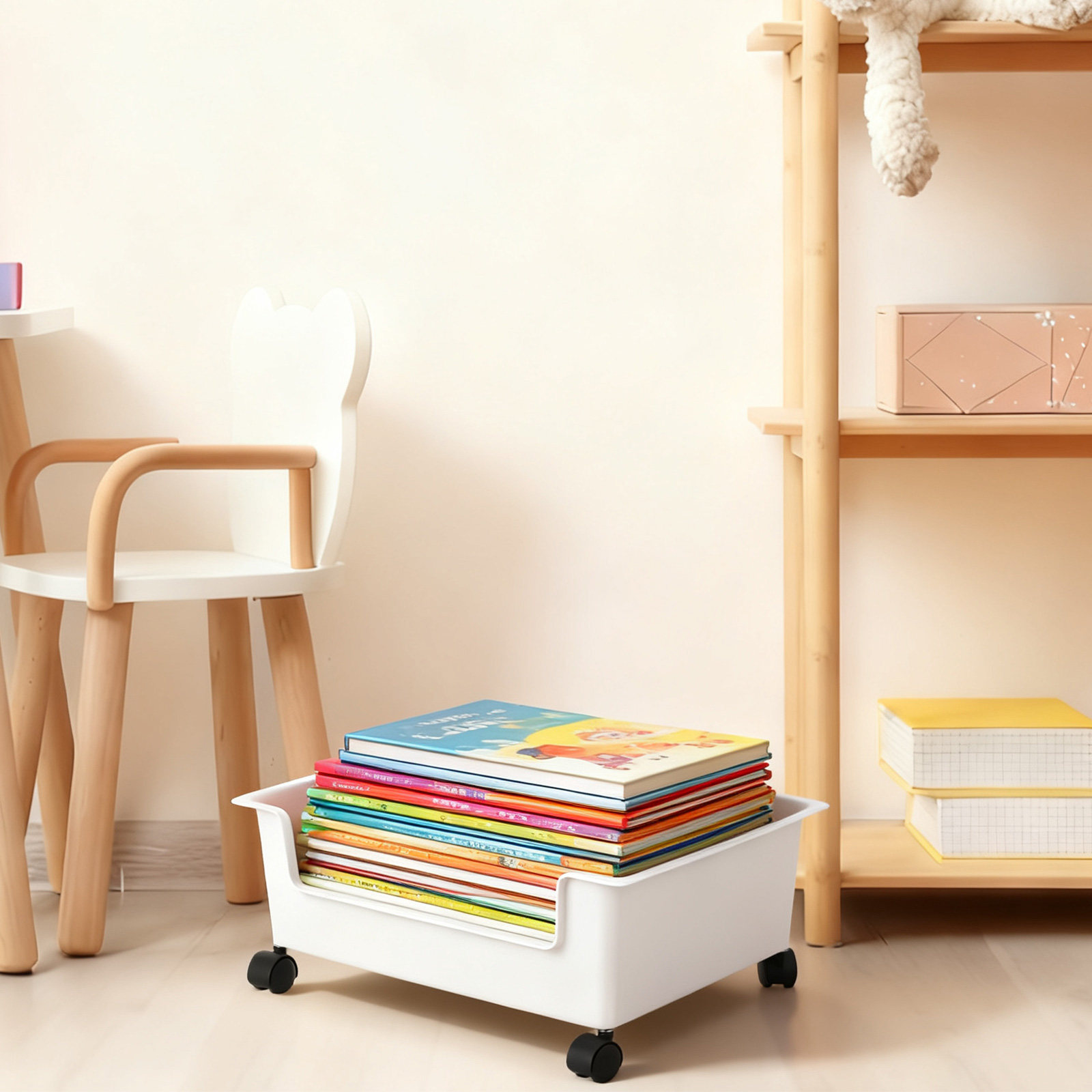 Book Cart Rolling - Book Storage Box Rolling Cart Desktop