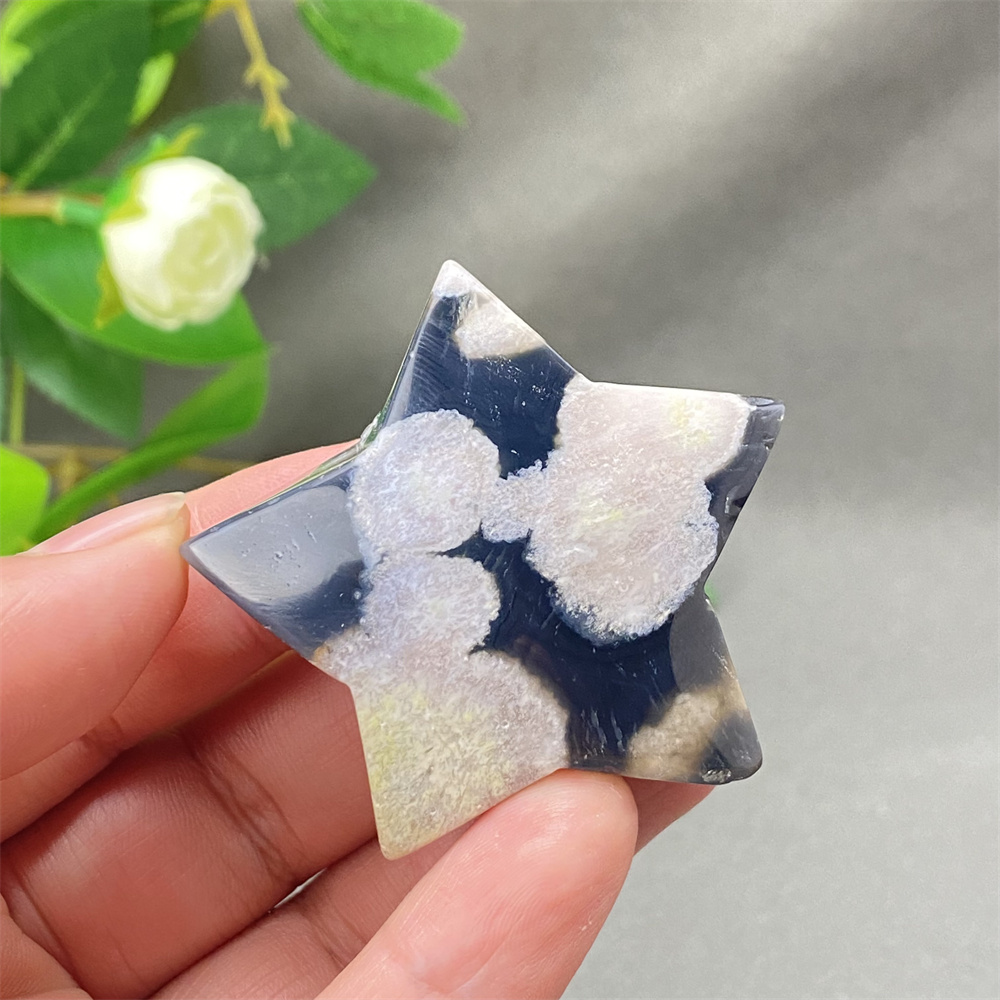 Office Furniture In China - Natural Black Cherry Blossom Agate Crystal