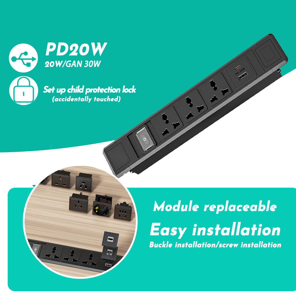 FUNAYA Built-in Table Socket M - Office Furniture Uk ulasan dan harga