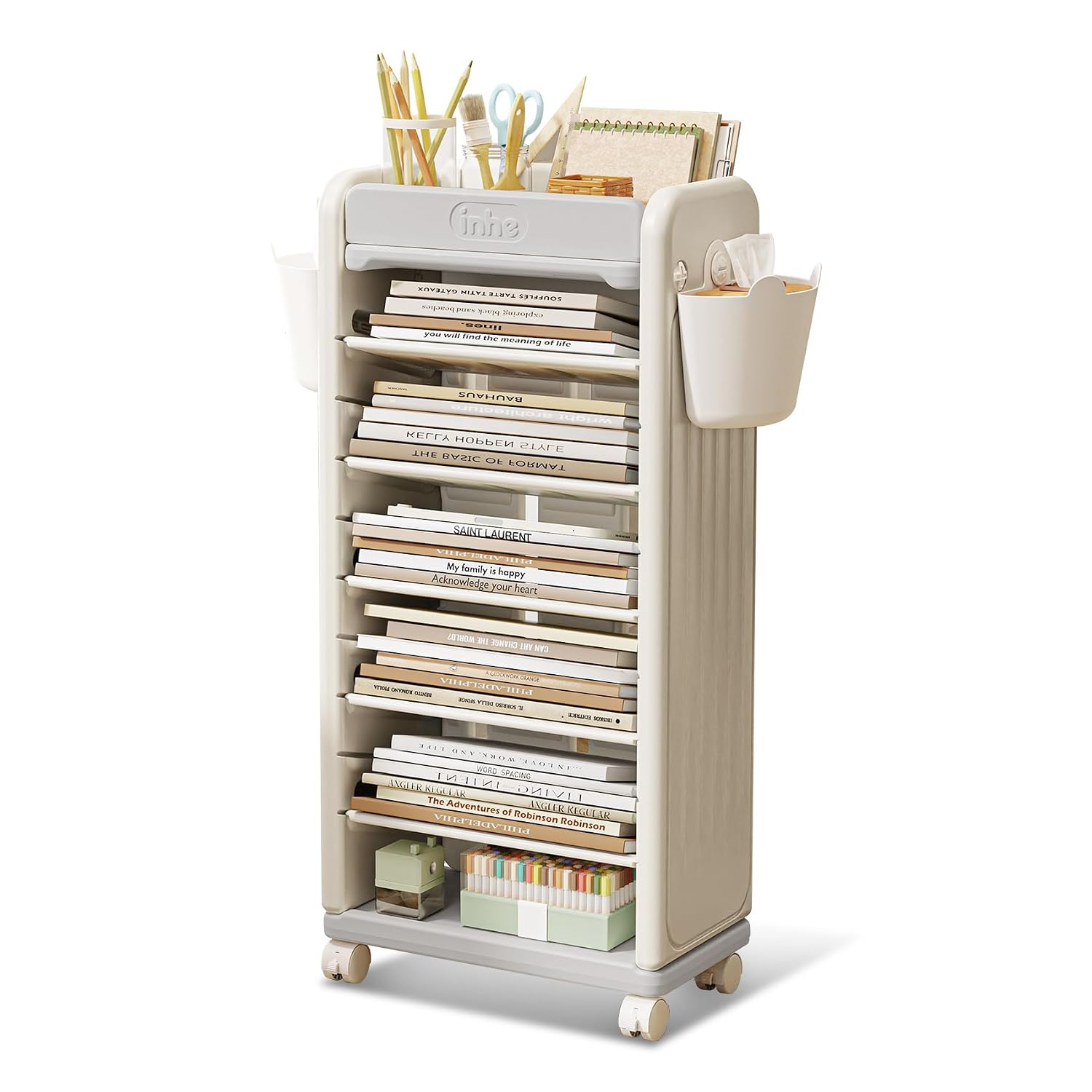 ® 7 Tier Book Cart | Mobile Bo - Book Cart Rolling ulasan dan harga
