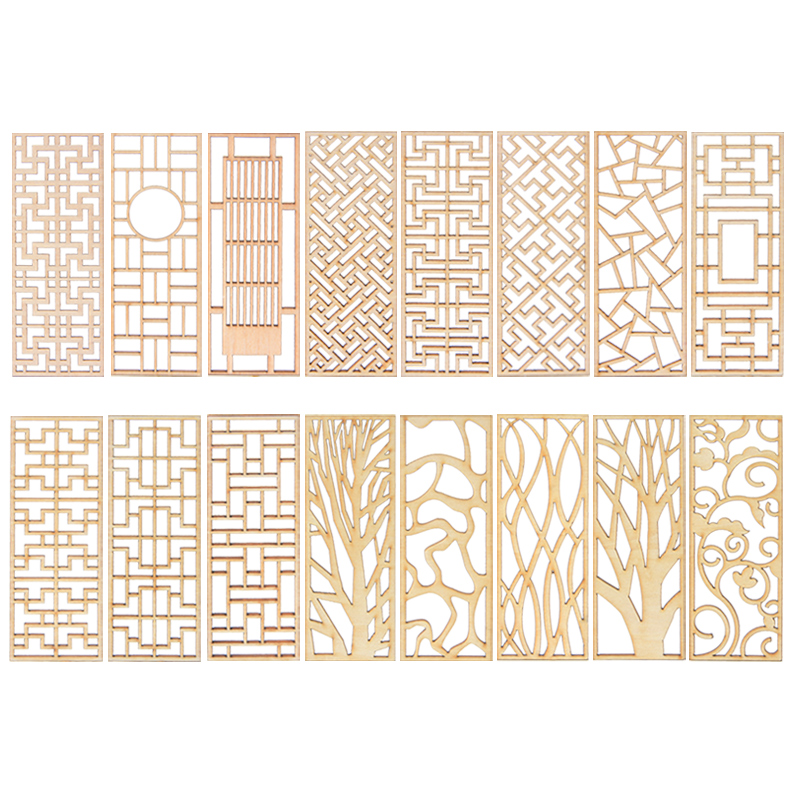 4pcs Wooden Miniature Partitio - Partition Screen Divider ulasan dan harga