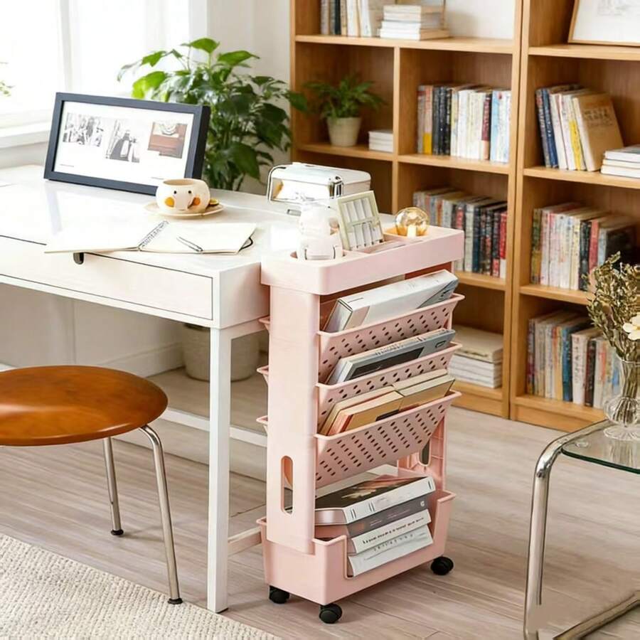 5-Tier Rolling Storage Cart wi - Book Cart Rolling ulasan dan harga