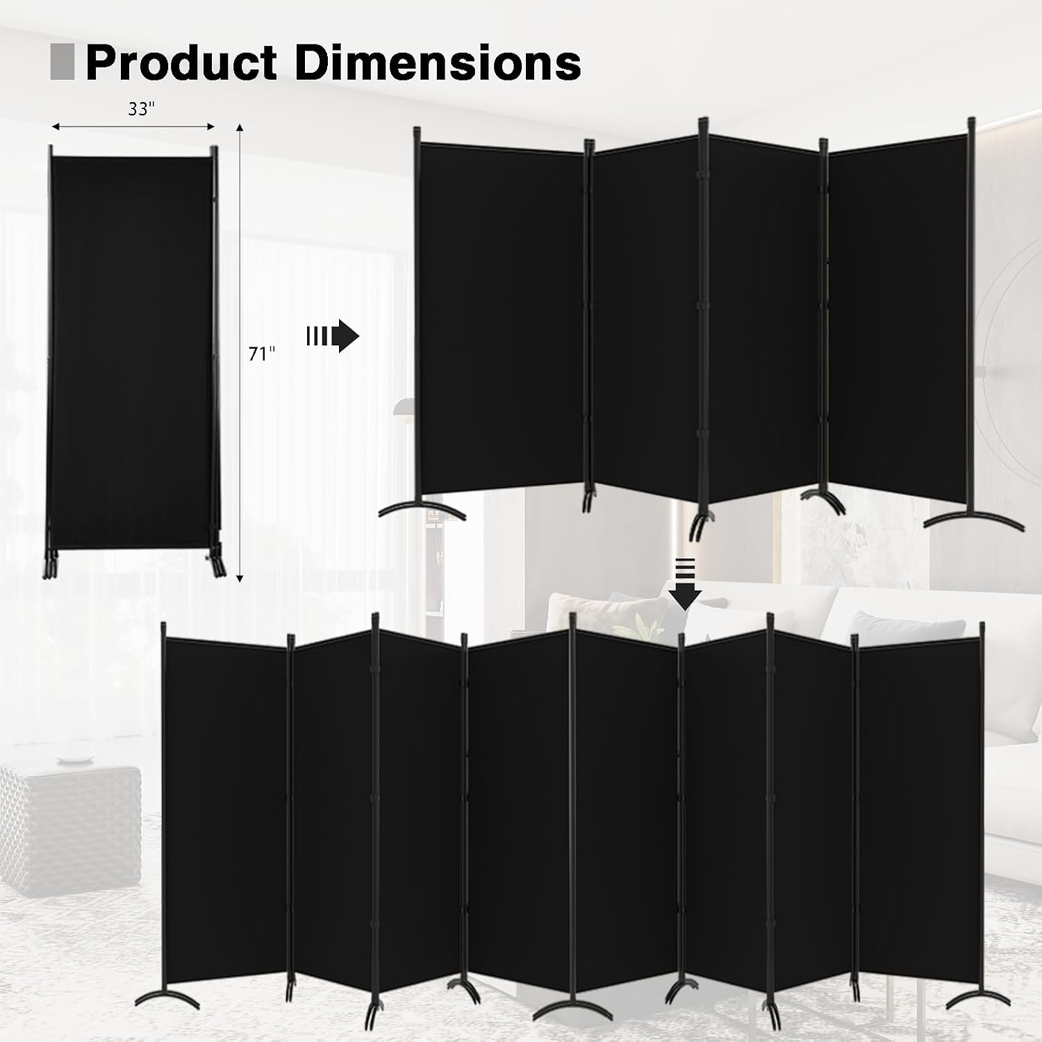Room Divider-Folding Privacy S - Partition Screen Divider ulasan dan harga