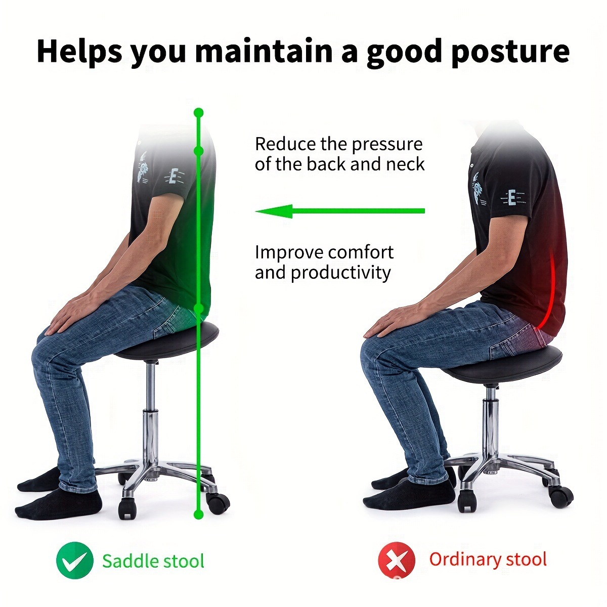 Saddle Stool Rolling Swivel SP - Office Furniture In China ulasan dan harga