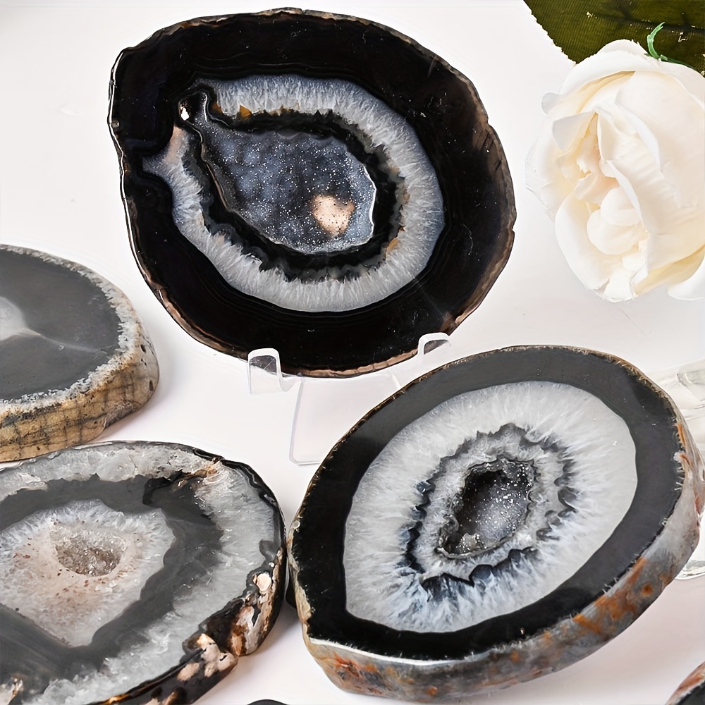1pc Natural Black Agate Geode  - Office Furniture In China ulasan dan harga