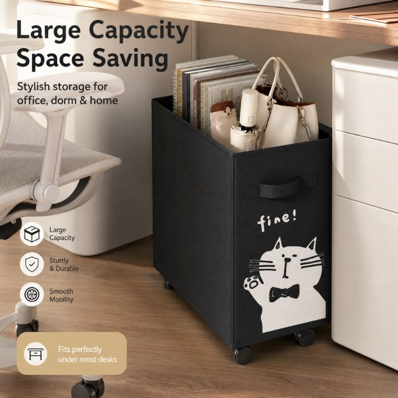 Under Desk Rolling Storage Car - Book Cart Rolling ulasan dan harga